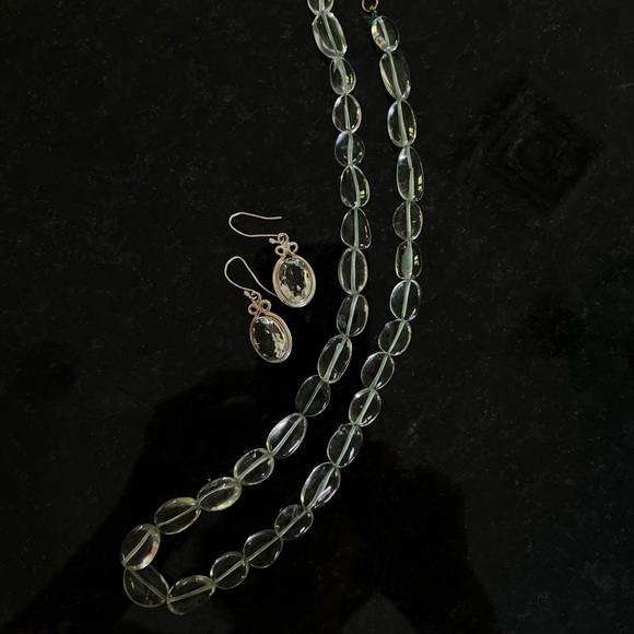 Rare and beautiful Green Amethyst, necklace, and earring set - Picture 3 of 11